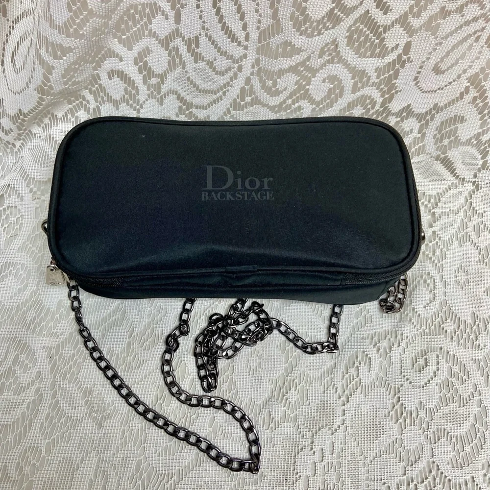 Dior Backstage, Black Canvas Novelty Pouch- Crossbody 9in x 4.5in x 2in - Picture 6 of 13